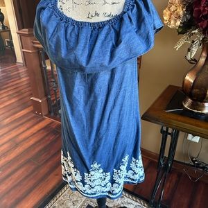 Off the shoulder denim dress